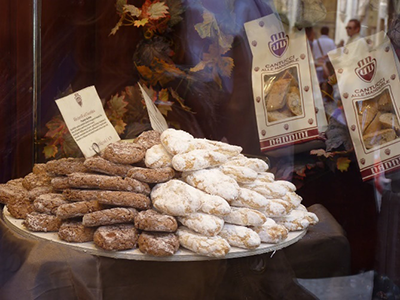 Typical Tuscan Cookies in a Shop Window